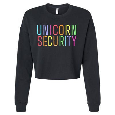 Funny Unicorn Security Halloween Mom Daughter Cropped Pullover Crew