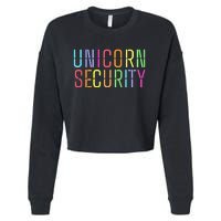 Funny Unicorn Security Halloween Mom Daughter Cropped Pullover Crew