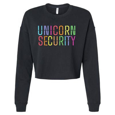 Funny Unicorn Security Halloween Mom Daughter Cropped Pullover Crew