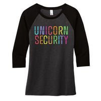 Funny Unicorn Security Halloween Mom Daughter Women's Tri-Blend 3/4-Sleeve Raglan Shirt