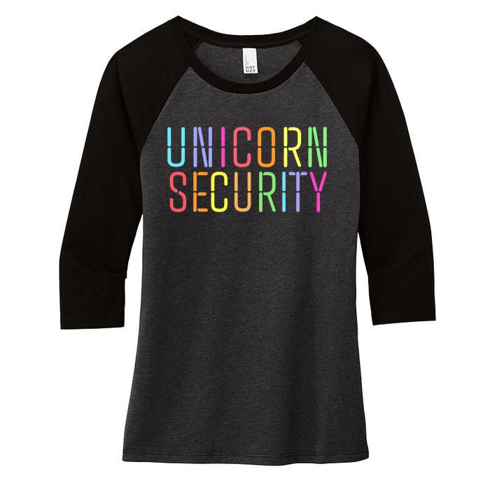 Funny Unicorn Security Halloween Mom Daughter Women's Tri-Blend 3/4-Sleeve Raglan Shirt