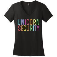 Funny Unicorn Security Halloween Mom Daughter Women's V-Neck T-Shirt