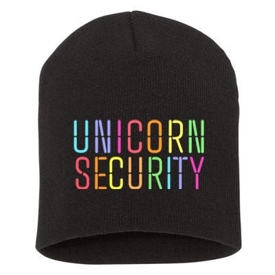 Funny Unicorn Security Halloween Mom Daughter Short Acrylic Beanie