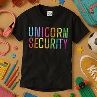 Funny Unicorn Security Halloween Mom Daughter Kids T-Shirt
