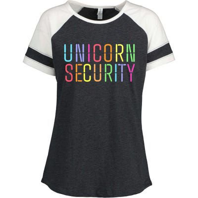 Funny Unicorn Security Halloween Mom Daughter Enza Ladies Jersey Colorblock Tee