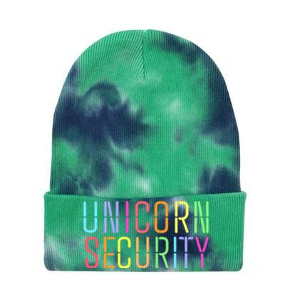 Funny Unicorn Security Halloween Mom Daughter Tie Dye 12in Knit Beanie