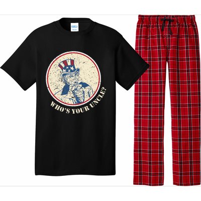 Funny Uncle Sam Who's Your Uncle 4th of July Pajama Set