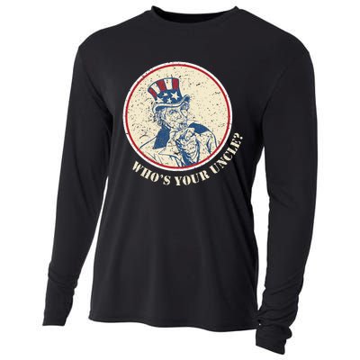 Funny Uncle Sam Who's Your Uncle 4th of July Cooling Performance Long Sleeve Crew