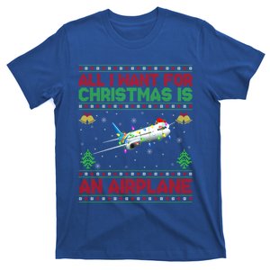 Funny Ugly Sweater All I Want For Christmas Is A Airplane Gift T-Shirt