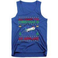 Funny Ugly Sweater All I Want For Christmas Is A Airplane Gift Tank Top