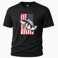 Fishing United States Flag Fisher Vintage Performance Shirt