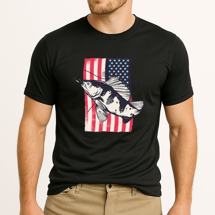 Fishing United States Flag Fisher Vintage Performance Shirt