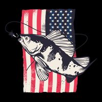 Fishing United States Flag Fisher Vintage Performance Shirt