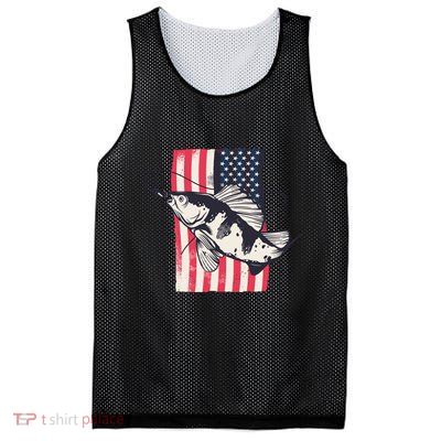Fishing United States Flag Fisher Vintage Mesh Reversible Basketball Jersey Tank