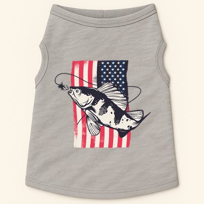 Fishing United States Flag Fisher Vintage Doggie Tank