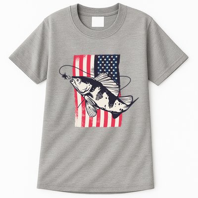Fishing United States Flag Fisher Vintage Tall T-Shirt
