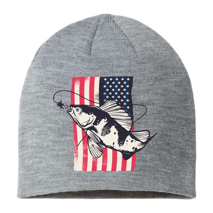 Fishing United States Flag Fisher Vintage Sustainable Beanie