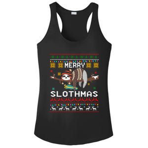 Funny Ugly Sweater Merry Slothmas Sloth Xmas Lover Gift Ladies PosiCharge Competitor Racerback Tank