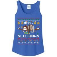 Funny Ugly Sweater Merry Slothmas Sloth Xmas Lover Gift Ladies Essential Tank