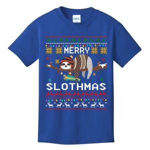 Funny Ugly Sweater Merry Slothmas Sloth Xmas Lover Gift Kids T-Shirt