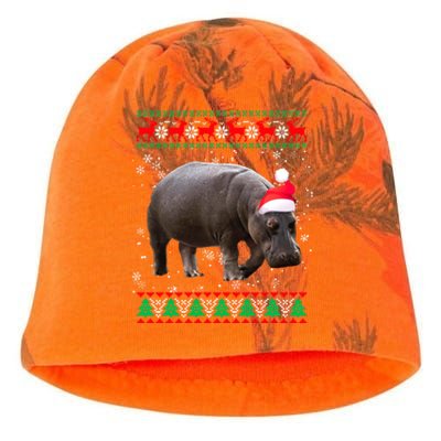 Funny Ugly Sweater Xmas Animals Christmas Hippo Lover Gift Kati - Camo Knit Beanie