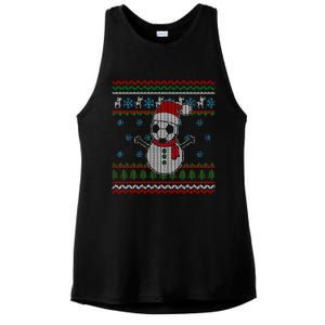 Funny Usa Soccer Ugly Christmas Sweater Football Snow Gift Ladies PosiCharge Tri-Blend Wicking Tank