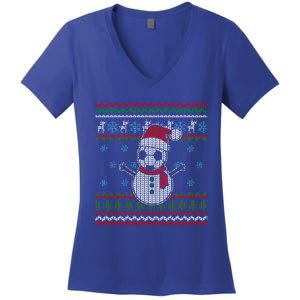 Funny Usa Soccer Ugly Christmas Sweater Football Snow Gift Women's V-Neck T-Shirt