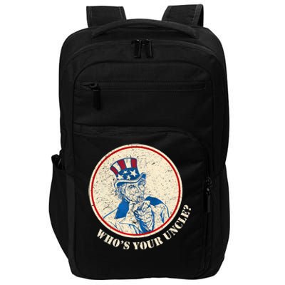 Funny Uncle Sam Whos Your Uncle Impact Tech Backpack