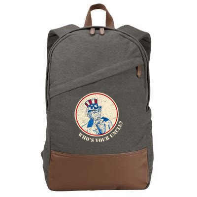 Funny Uncle Sam Whos Your Uncle Cotton Canvas Backpack