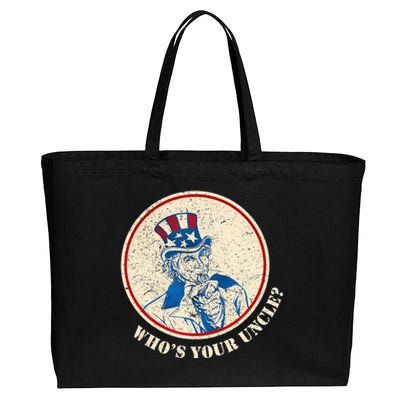 Funny Uncle Sam Whos Your Uncle Cotton Canvas Jumbo Tote