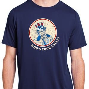 Funny Uncle Sam Whos Your Uncle Adult ChromaSoft Performance T-Shirt