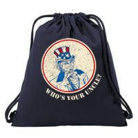 Funny Uncle Sam Whos Your Uncle Drawstring Bag