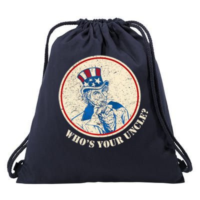 Funny Uncle Sam Whos Your Uncle Drawstring Bag