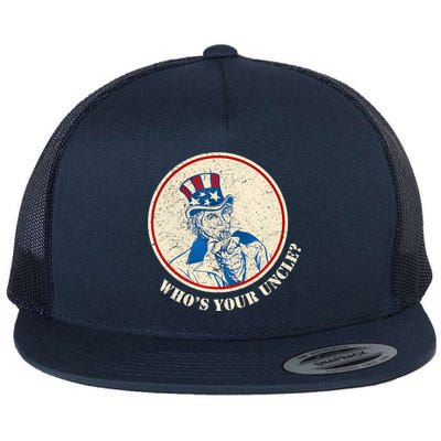 Funny Uncle Sam Whos Your Uncle Flatbill Hat