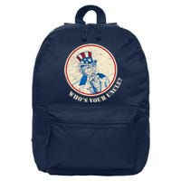 Funny Uncle Sam Whos Your Uncle 16 in Basic Backpack