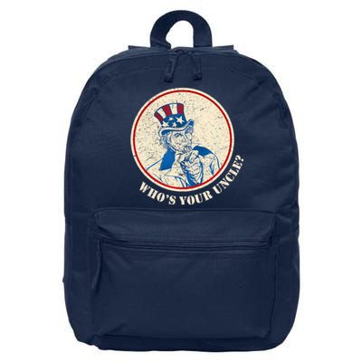 Funny Uncle Sam Whos Your Uncle 16 in Basic Backpack