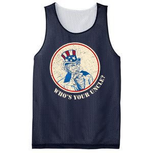 Funny Uncle Sam Whos Your Uncle Mesh Reversible Basketball Jersey Tank