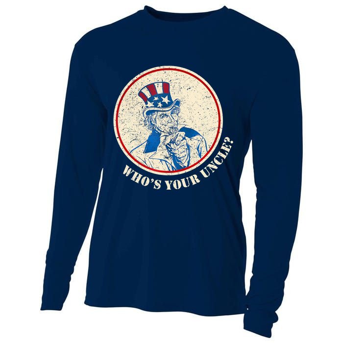 Funny Uncle Sam Whos Your Uncle Cooling Performance Long Sleeve Crew