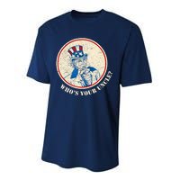 Funny Uncle Sam Whos Your Uncle Performance Sprint T-Shirt