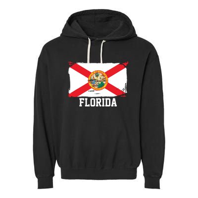 Florida United States Vintage Distressed Flag Garment-Dyed Fleece Hoodie