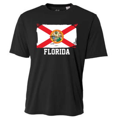 Florida United States Vintage Distressed Flag Cooling Performance Crew T-Shirt