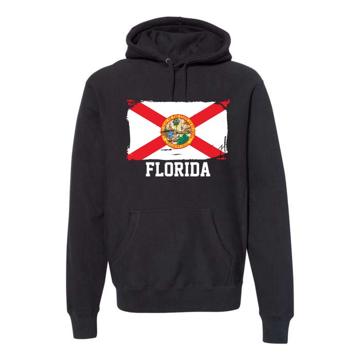 Florida United States Vintage Distressed Flag Premium Hoodie