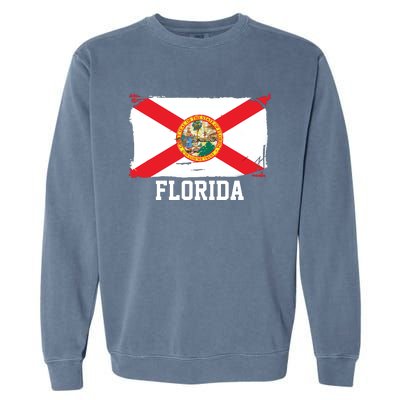 Florida United States Vintage Distressed Flag Garment-Dyed Sweatshirt