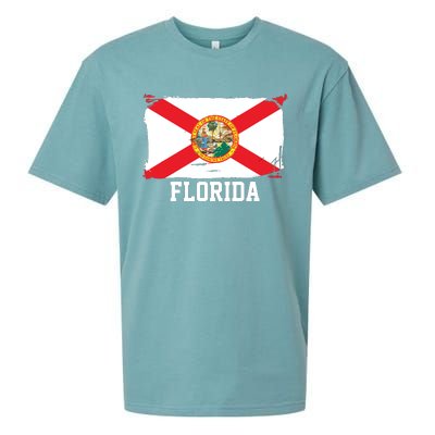 Florida United States Vintage Distressed Flag Sueded Cloud Jersey T-Shirt