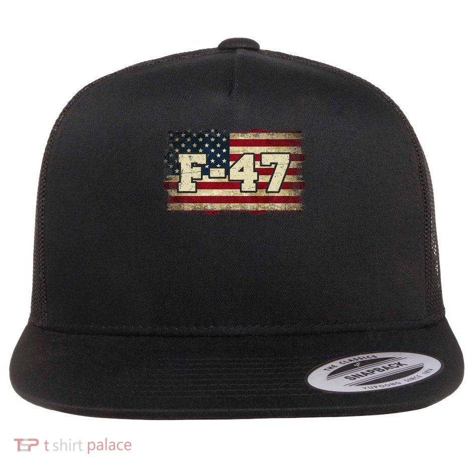 F-47 USA Superpower Dominance F47 Aircraft Flat Bill Trucker Hat
