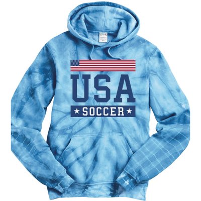 Funny USA Soccer  American Flag Soccer Fan  Tie Dye Hoodie