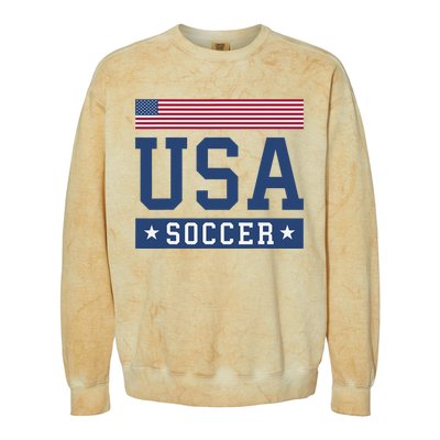 Funny USA Soccer  American Flag Soccer Fan  Colorblast Crewneck Sweatshirt