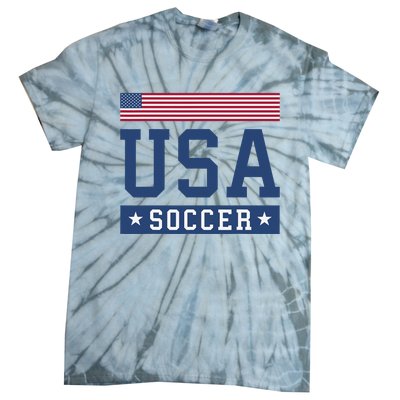 Funny USA Soccer  American Flag Soccer Fan  Tie-Dye T-Shirt