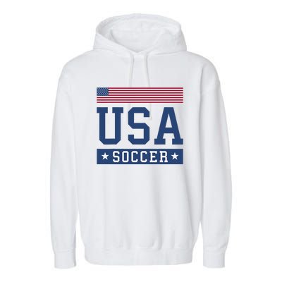 Funny USA Soccer  American Flag Soccer Fan  Garment-Dyed Fleece Hoodie