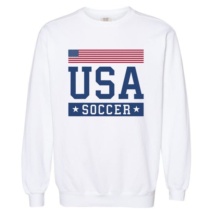 Funny USA Soccer  American Flag Soccer Fan  Garment-Dyed Sweatshirt